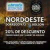Flyer del convenio entre La Bancaria Seccional Trelew y la cervecería Nordoeste de El Bolsón, con 20% de descuento para afiliados